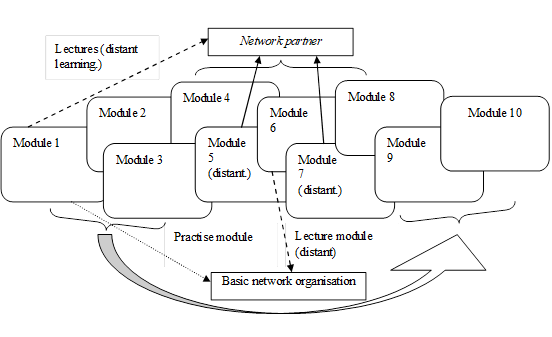Scheme of possible options for implementing network module training (within one semester). Source: Authors.